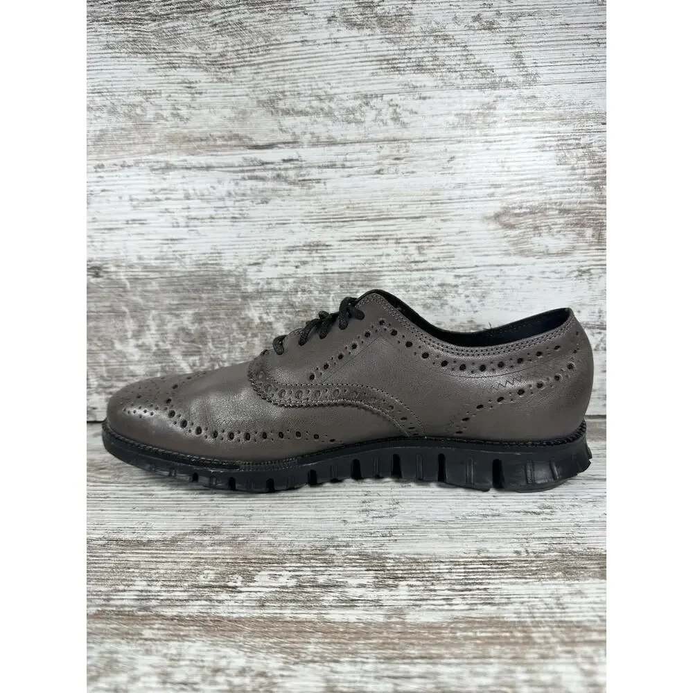 Men's Cole Haan ZeroGrand Gray Leather Wingtip Oxford Sz 8.5M EUC!